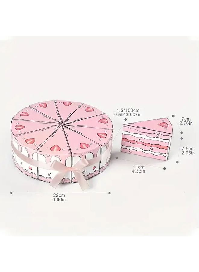 Pink Triangle Cake Gift Box 20pcs High End Creative Paper Box With Ribbon For Birthdays Weddings - Image 3